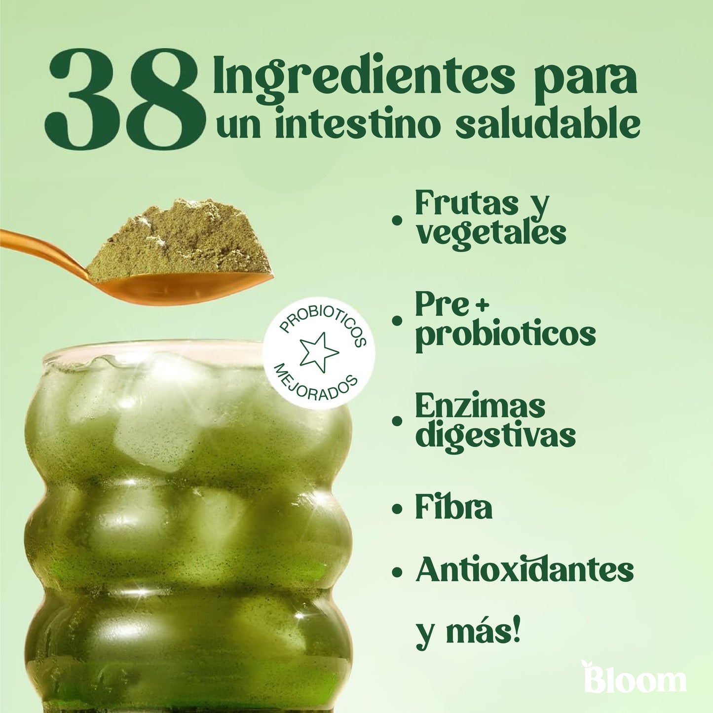 BLOOM, Greens Superfoods, Batido de vegetales en polvo 145gr