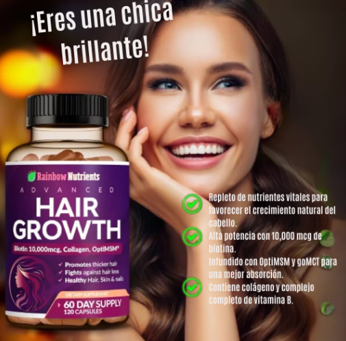 Hair Growth 120 cápsulas – Fortalece tu Belleza desde Adentro